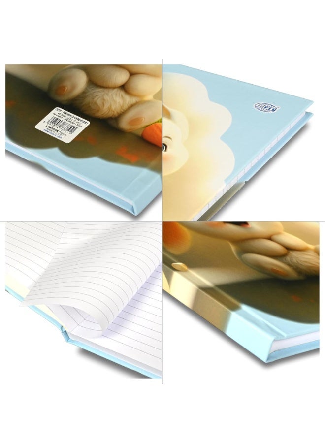 FIS® Hard Cover Notebook, Size A5(148x210mm), 96 Sheets, 192 Pages, Single Ruled, Packet of 5 Pieces, Rabbit Design 1-FSNBHCA596-RAB1 - Image 3